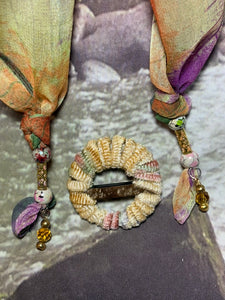 SCARF BAND-IT Exclusive Edition Bright Shades Abstract Theme Genuine Gemstone