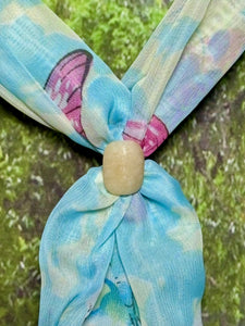 SCARF BAND-IT Exclusive Edition Blue Shades Butterfly Theme Genuine Gemstone