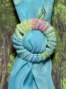 SCARF BAND-IT Exclusive Edition Blue Shades Butterfly Theme Genuine Gemstone