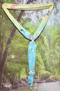 SCARF BAND-IT Exclusive Edition Blue Shades Butterfly Theme Genuine Gemstone