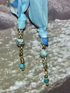 SCARF BAND-IT Exclusive Edition Blue Shades Butterfly Theme Genuine Gemstone