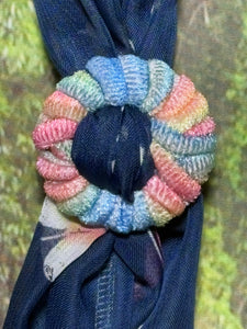 SCARF BAND-IT Exclusive Edition Subtle Yellow Dark Blue Butterfly Theme Genuine Gemstone