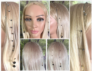 Jeweled XTension Designer Edition Repositionable Brown Glass Crystals on Blonde Unbreakable Thread Bonus Portable Instant END-ITs (2 Doves)